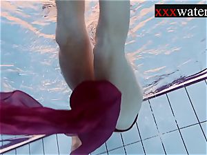 Smoking super hot Russian ginger-haired in the pool